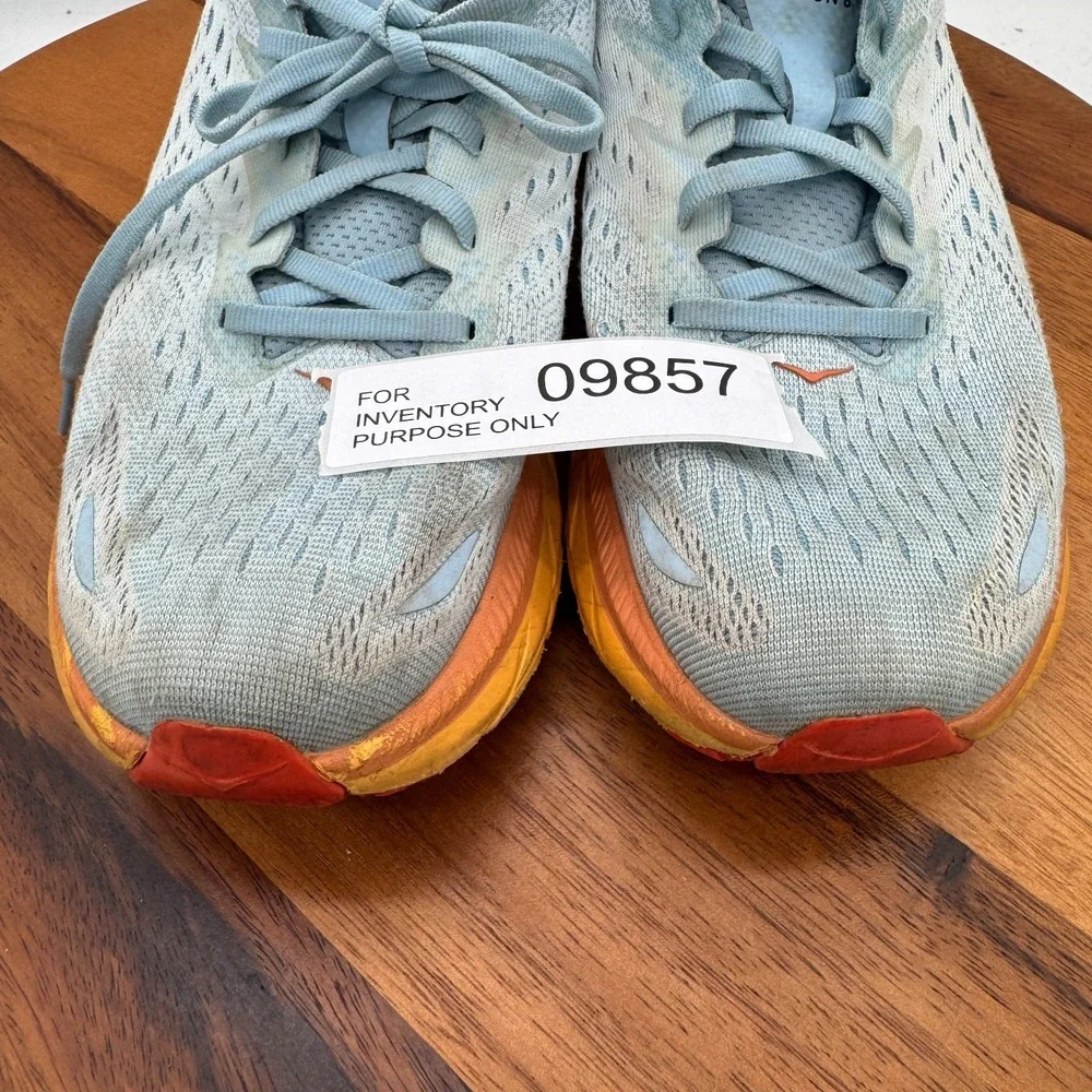Hoka One One‎ Clifton 8 Shoes Women's 10.5 Aqua Blue Running Athletic Sneakers